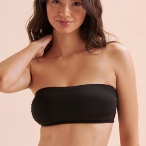 Tropik Ribbed Black Bikini Bandeau- NWT